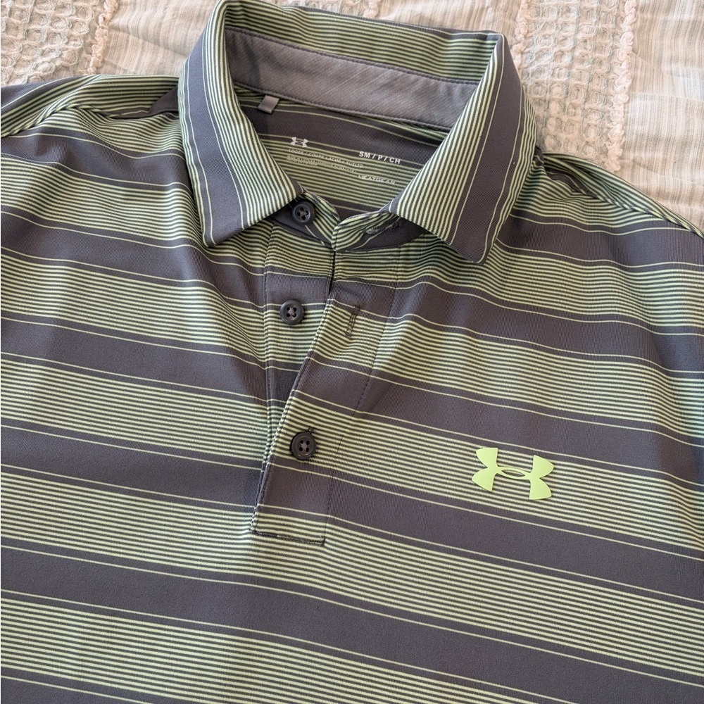 Under Armour Men’s HeatGear Polo Green Grey Small